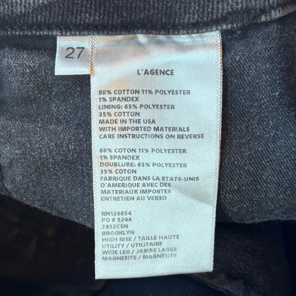 L’agence Brooklyn High Waist Wide Leg Cargo Utility Jeans Gray Women Size 27 - Picture 7 of 11